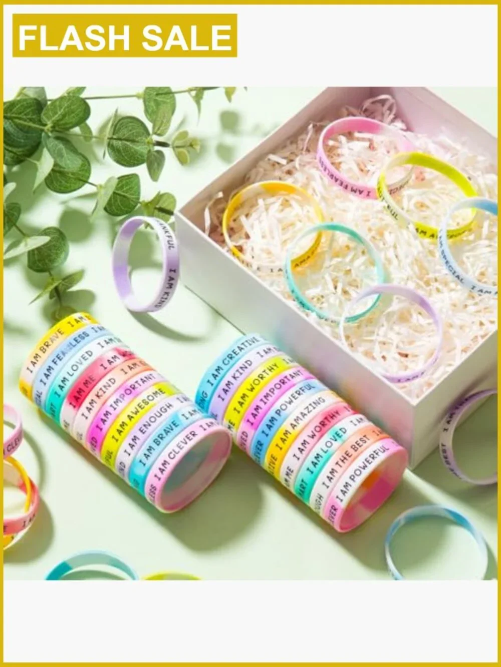 100 Motivational Quote Silicone Wristbands for Kids Back to School Gifts